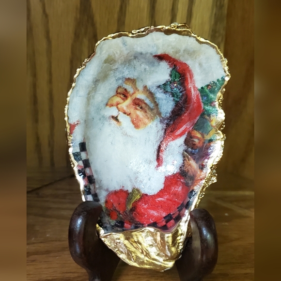 Mckenzie Childs Inspired Vintage Santa Dish 4x3⚜️🖤❤️⚜️ - Picture 1 of 4